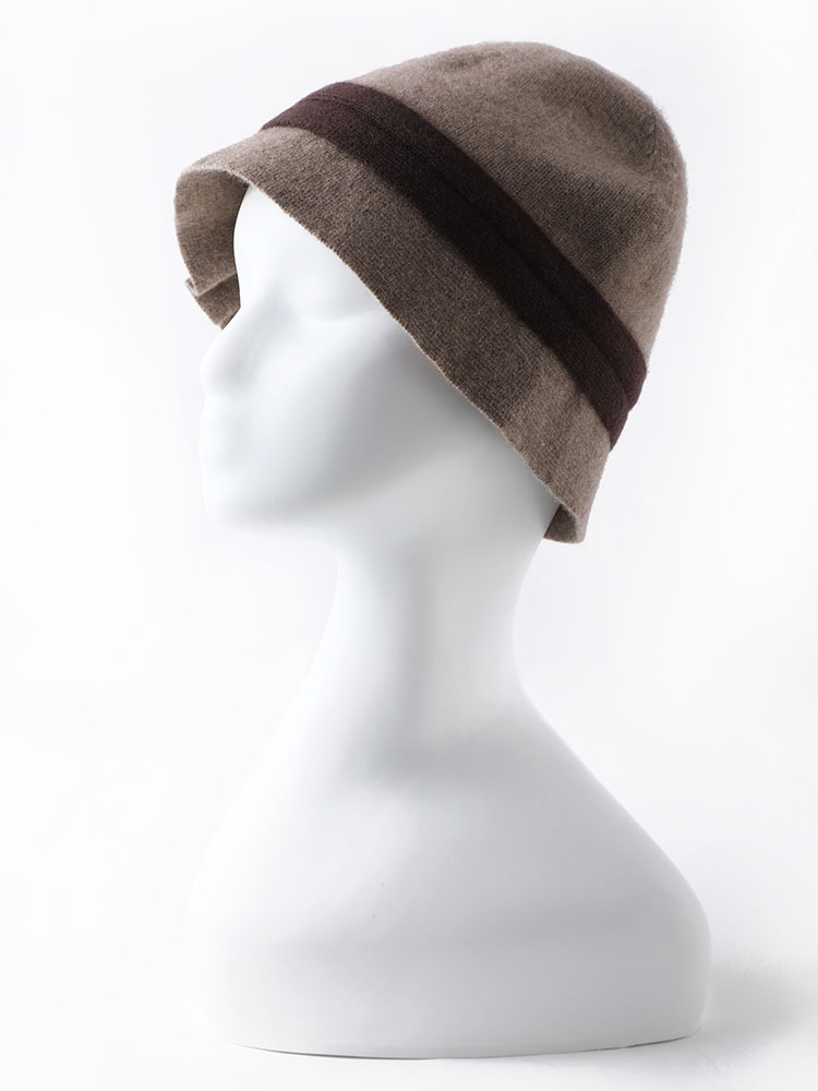 法式巨巨巨气质！100%纯山羊绒帽子女针织百搭逛街保暖拼色渔夫帽