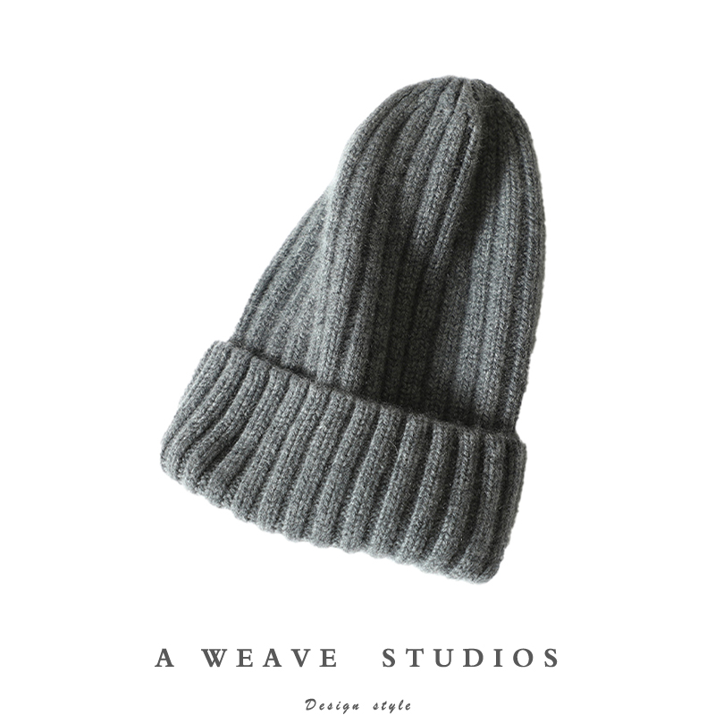 给你暖柔！加厚100%纯山羊绒帽子男女通用保暖针织毛线韩版秋冬